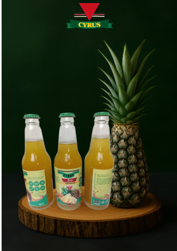 Jus d’Ananas Naturel CYRUS - Bouteille 30cl - Boisson Fruitée Sans Sucre Ajouté