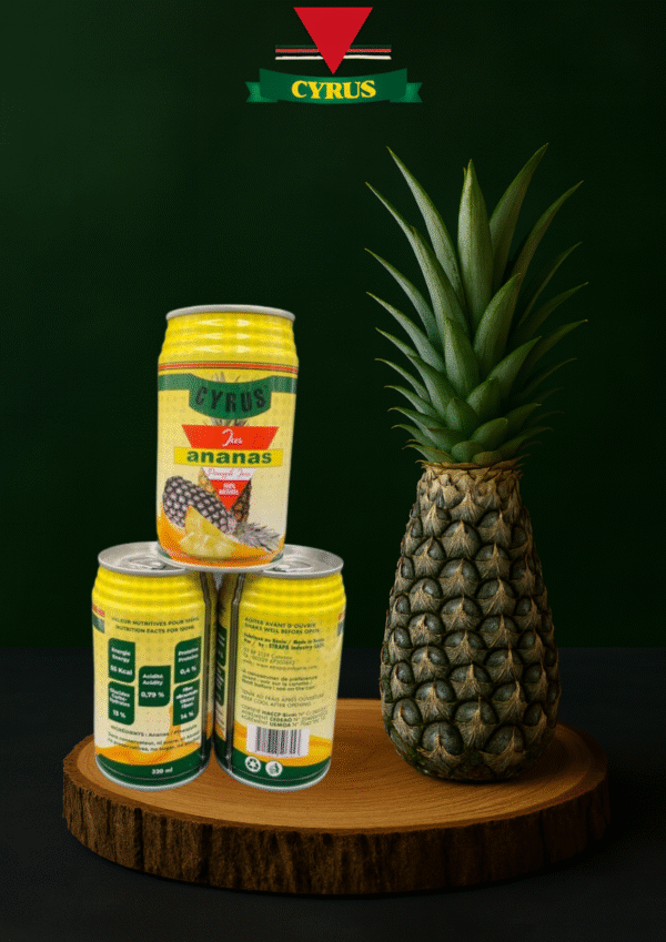 Jus d’Ananas Naturel CYRUS - Canette 33cl - Boisson Rafraîchissante 100% Sans Sucre Ajouté