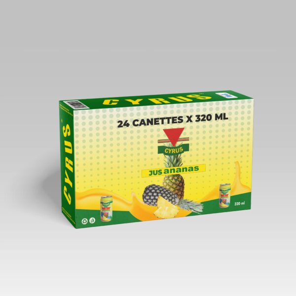 Jus d’Ananas Naturel CYRUS - Canette 33cl - Boisson Rafraîchissante 100% Sans Sucre Ajouté